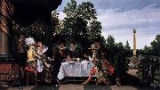 Esaias Van de Velde Merry company banqueting on a terrace painting